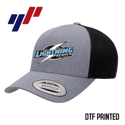 Yupoong 6506 Adult 5-Panel Retro Trucker Cap DTF PRINTED - Lightning Premier Softball