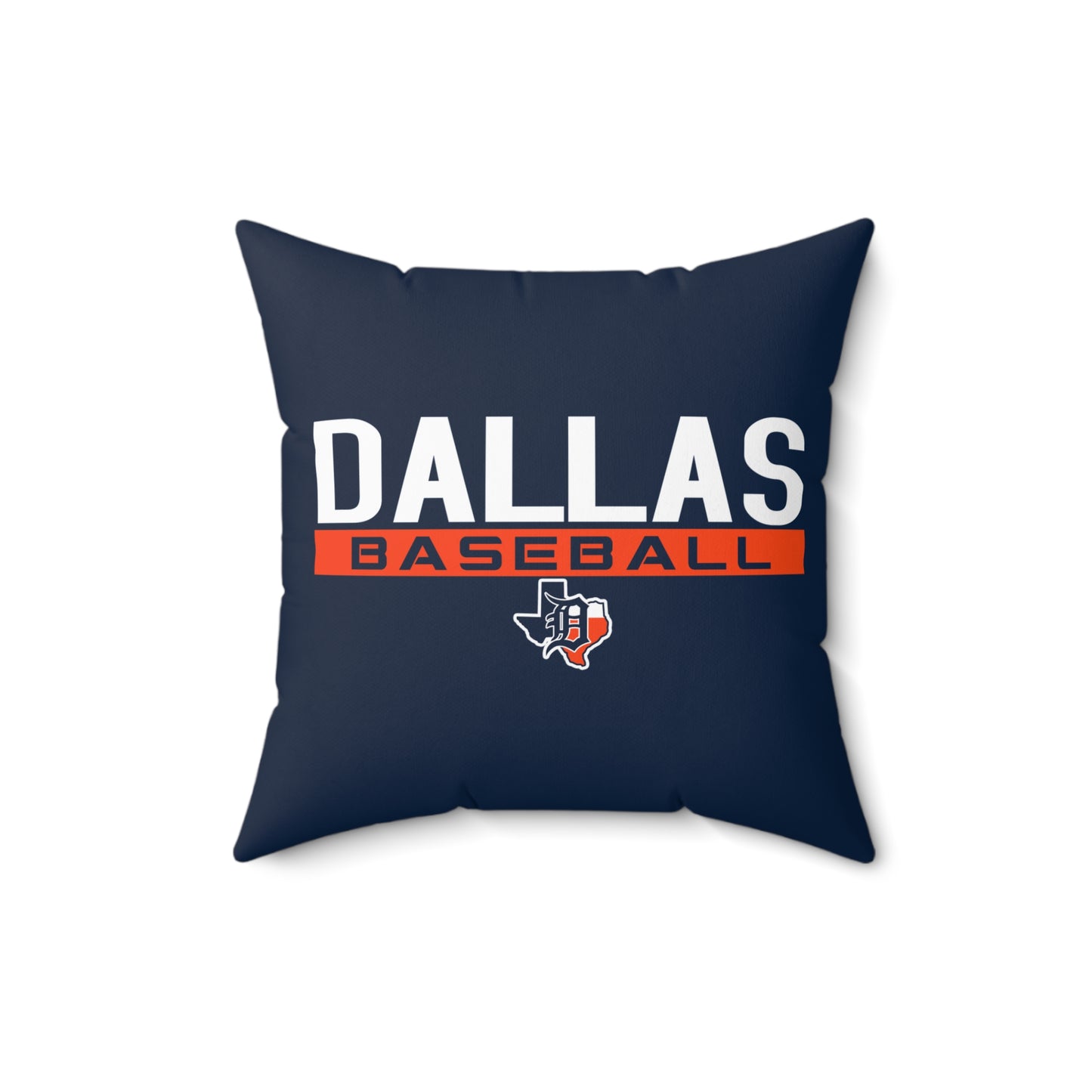 Spun Polyester Square Pillow Dallas Tigers Baseball
