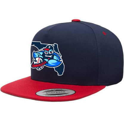 Yupoong Y6007 Adult 5-Panel Cotton Twill Snapback Cap - FCA Blue Claws