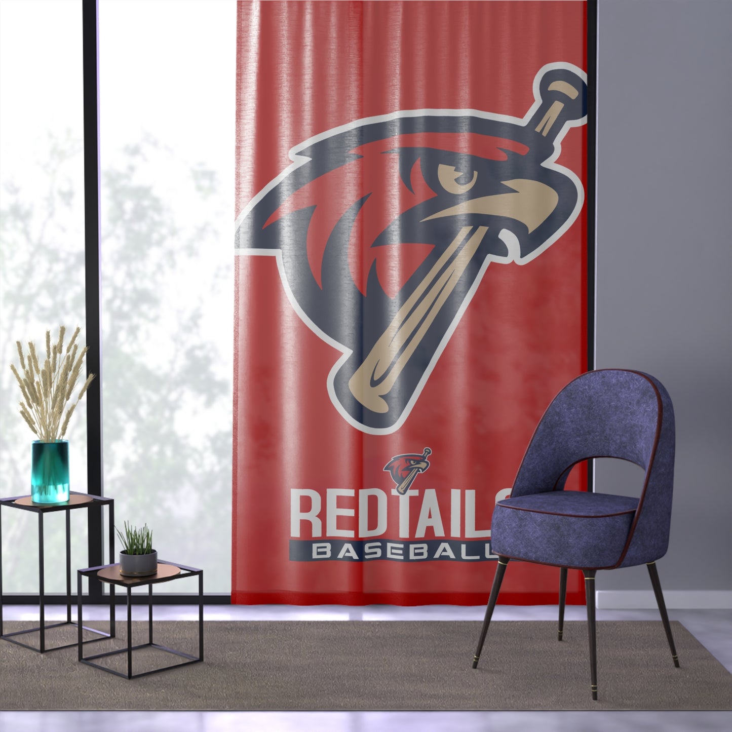 Window Curtain MSA Redtails Baseball