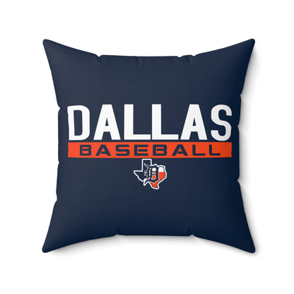 Spun Polyester Square Pillow Dallas Tigers Baseball