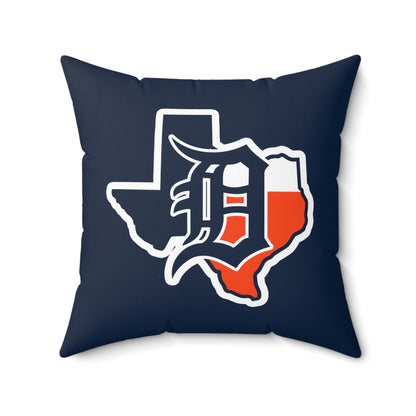Spun Polyester Square Pillow Dallas Tigers Baseball