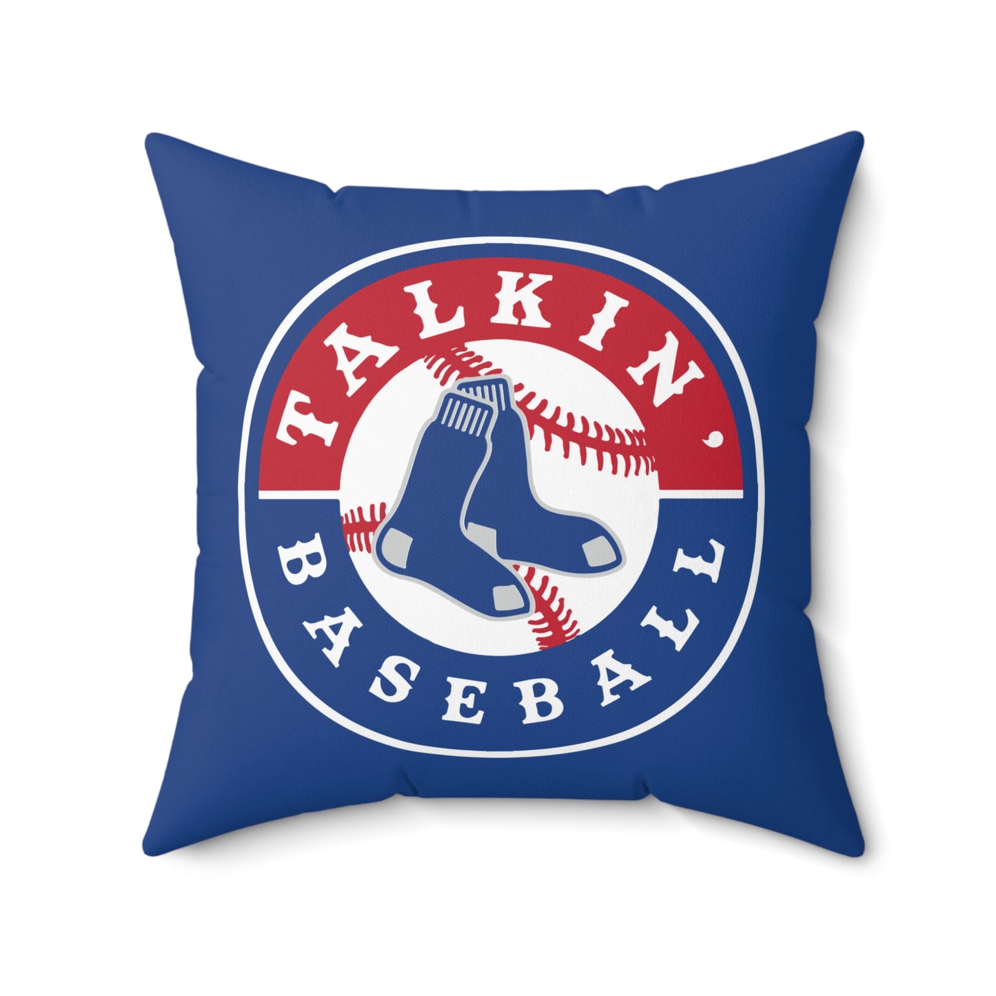 Spun Polyester Square Pillow Talkin' Baseball
