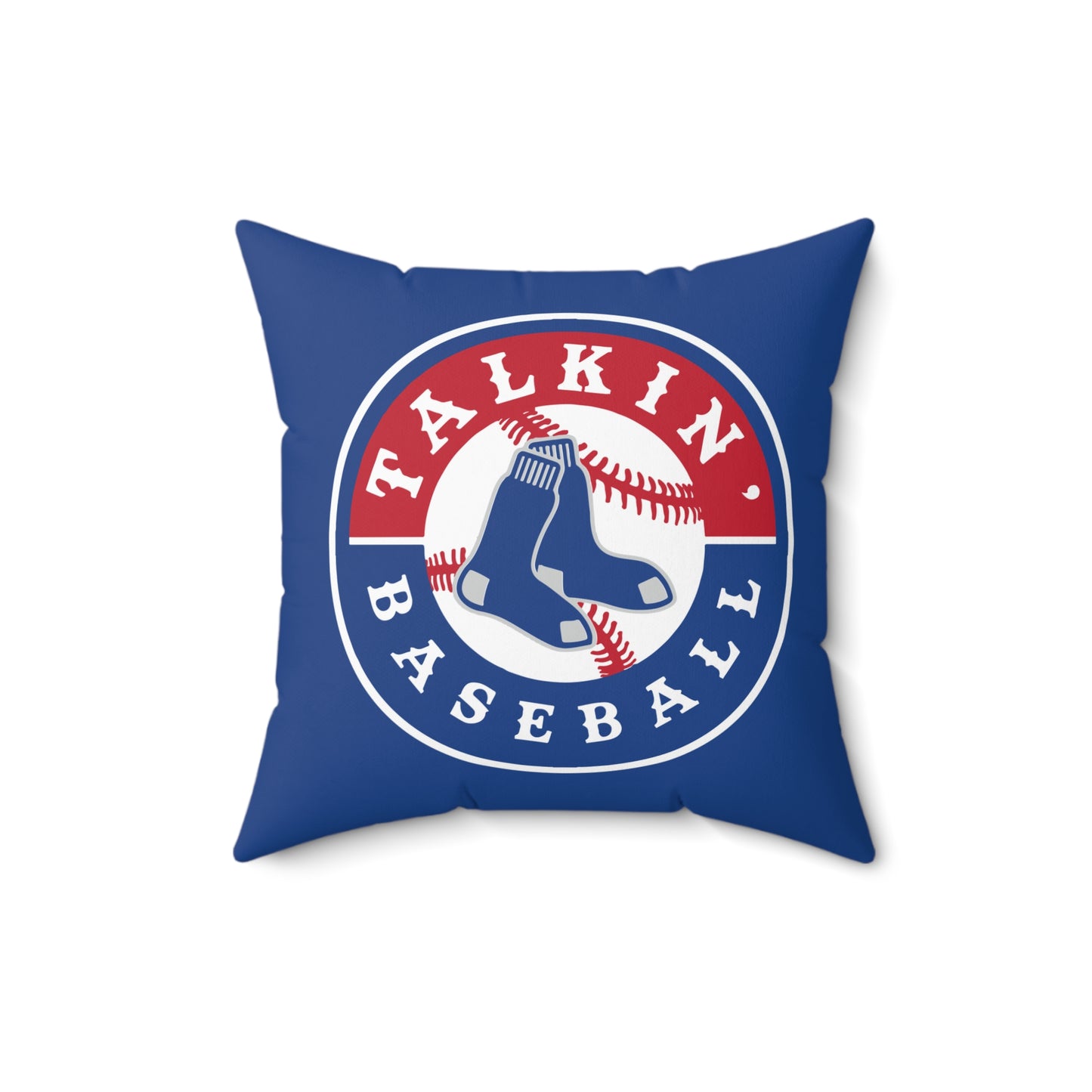 Spun Polyester Square Pillow Talkin' Baseball