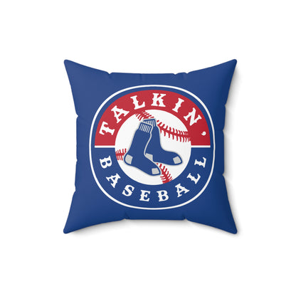 Spun Polyester Square Pillow Talkin' Baseball