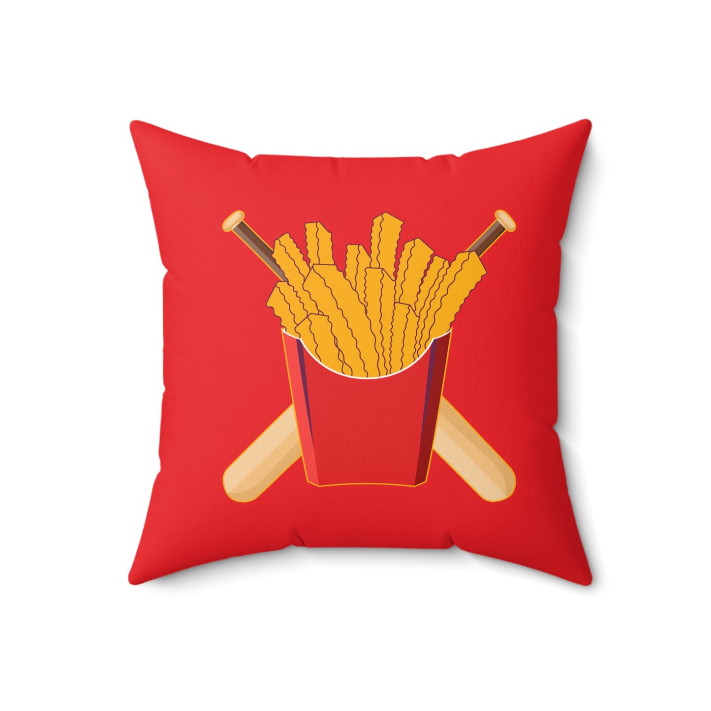Spun Polyester Square Pillow Team Rally Fries
