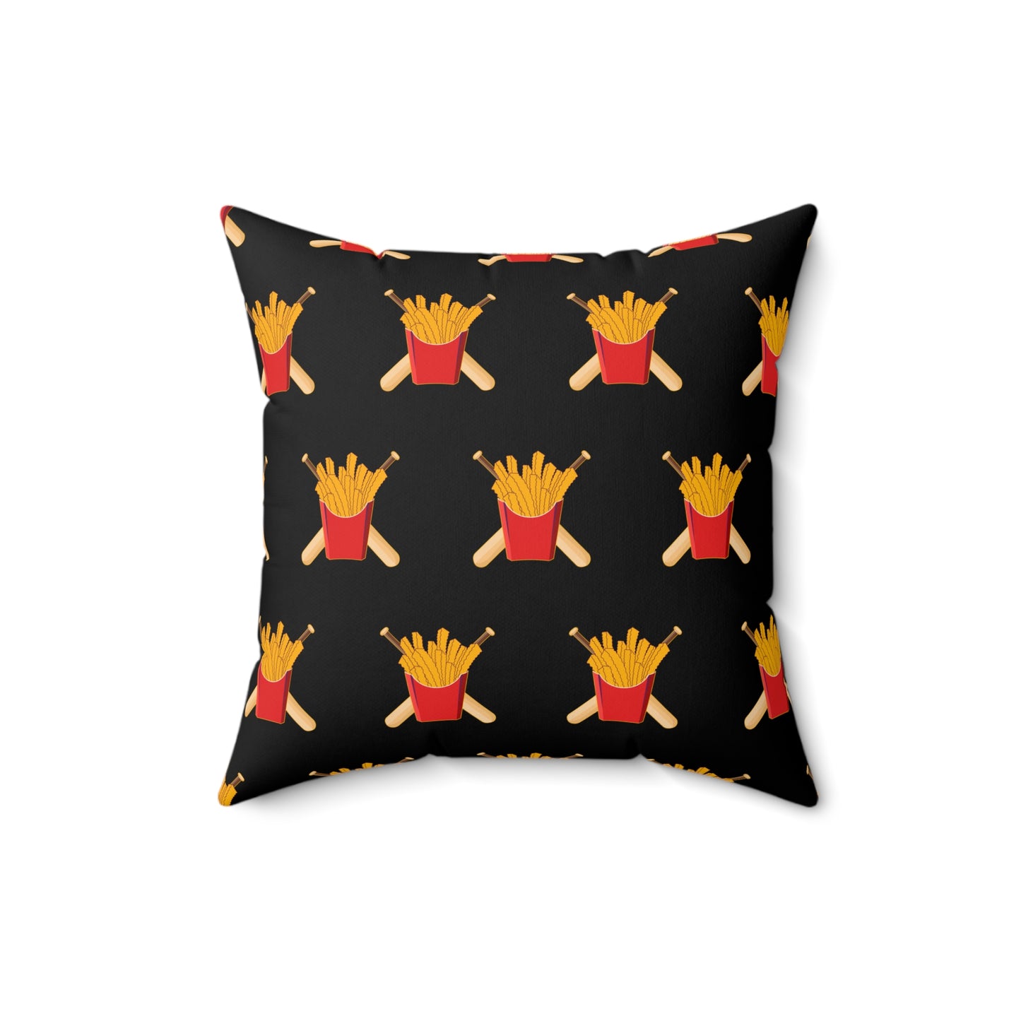 Spun Polyester Square Pillow Team Rally Fries