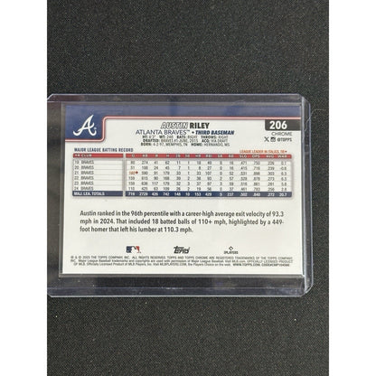 🔥Austin Riley 2025 Topps Chrome Photo Variation SSP #206 Braves