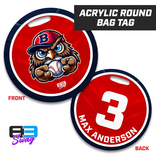 4" Circle Hard Acrylic Bag Tag - Bay Area Barnstormers - 83Swag