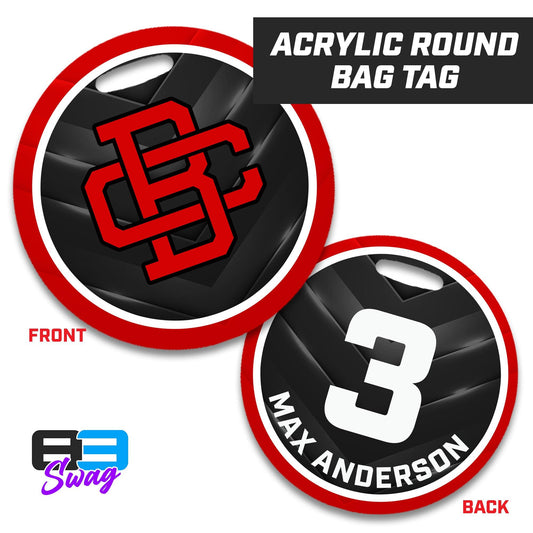 4" Circle Hard Acrylic Bag Tag - Creeks Baseball Club - 83Swag