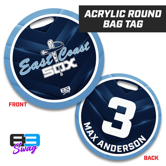 4" Circle Hard Acrylic Bag Tag - East Coast Sox Baseball - 83Swag