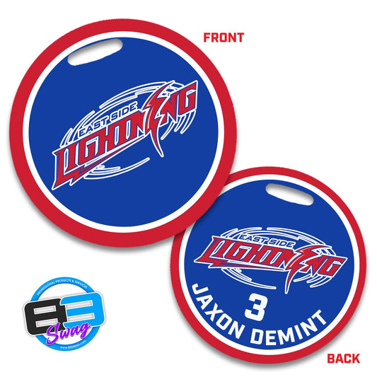 4" Circle Hard Acrylic Bag Tag - East Side Lightning - 83Swag