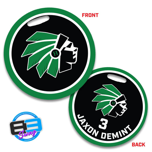 4" Circle Hard Acrylic Bag Tag - Hopatcong Warriors - 83Swag