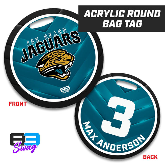 4" Circle Hard Acrylic Bag Tag - Jax Beach Jaguars Football - 83Swag