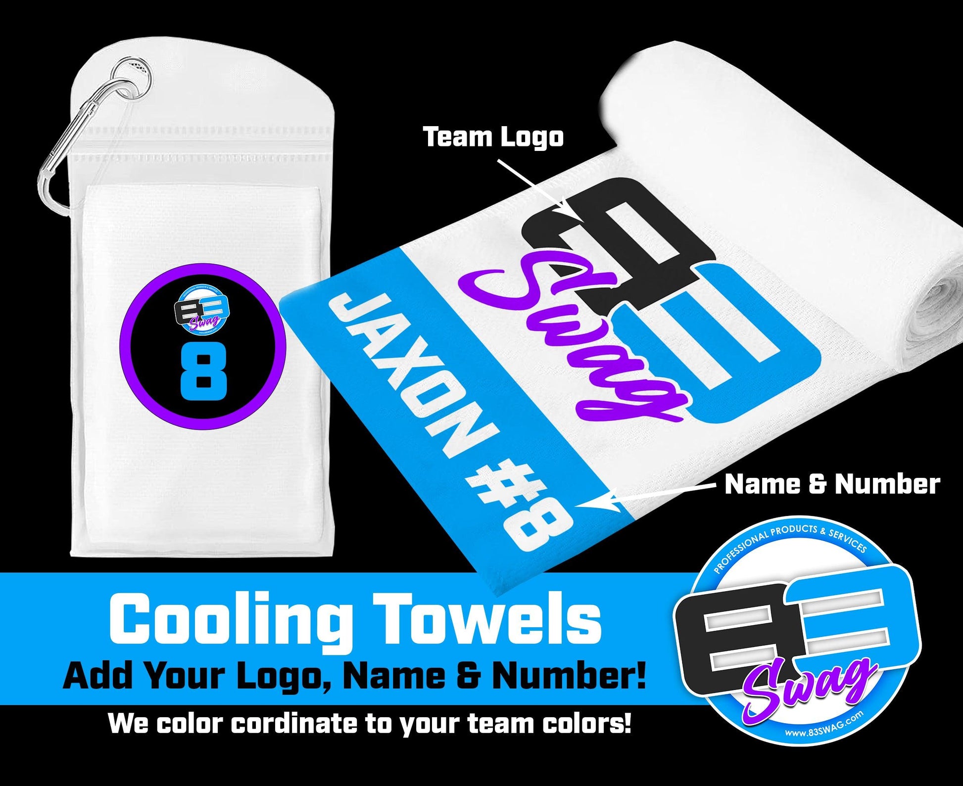 40"x20" Custom Cooling Towel - 83Swag