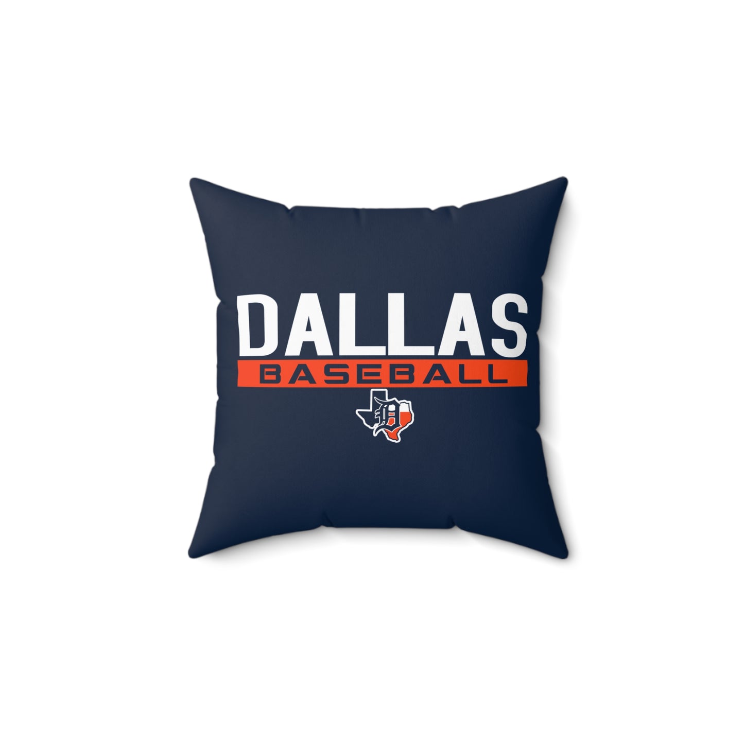 Spun Polyester Square Pillow Dallas Tigers Baseball