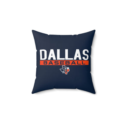 Spun Polyester Square Pillow Dallas Tigers Baseball