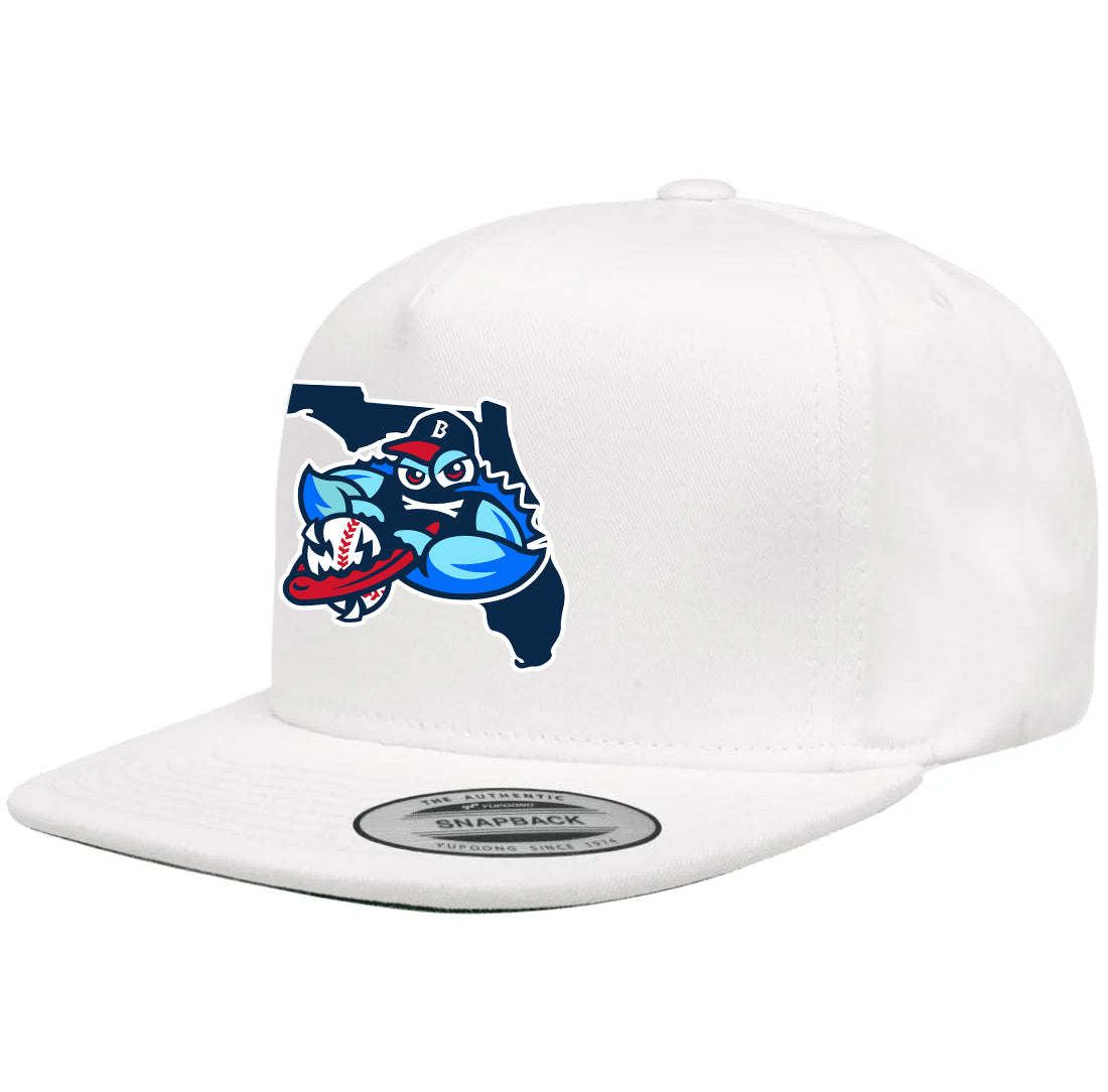 Yupoong Y6007 Adult 5-Panel Cotton Twill Snapback Cap - FCA Blue Claws
