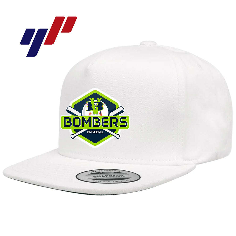 Yupoong Y6007 Adult 5-Panel Cotton Twill Snapback Cap DTF PRINTED - VB Bombers Baseball