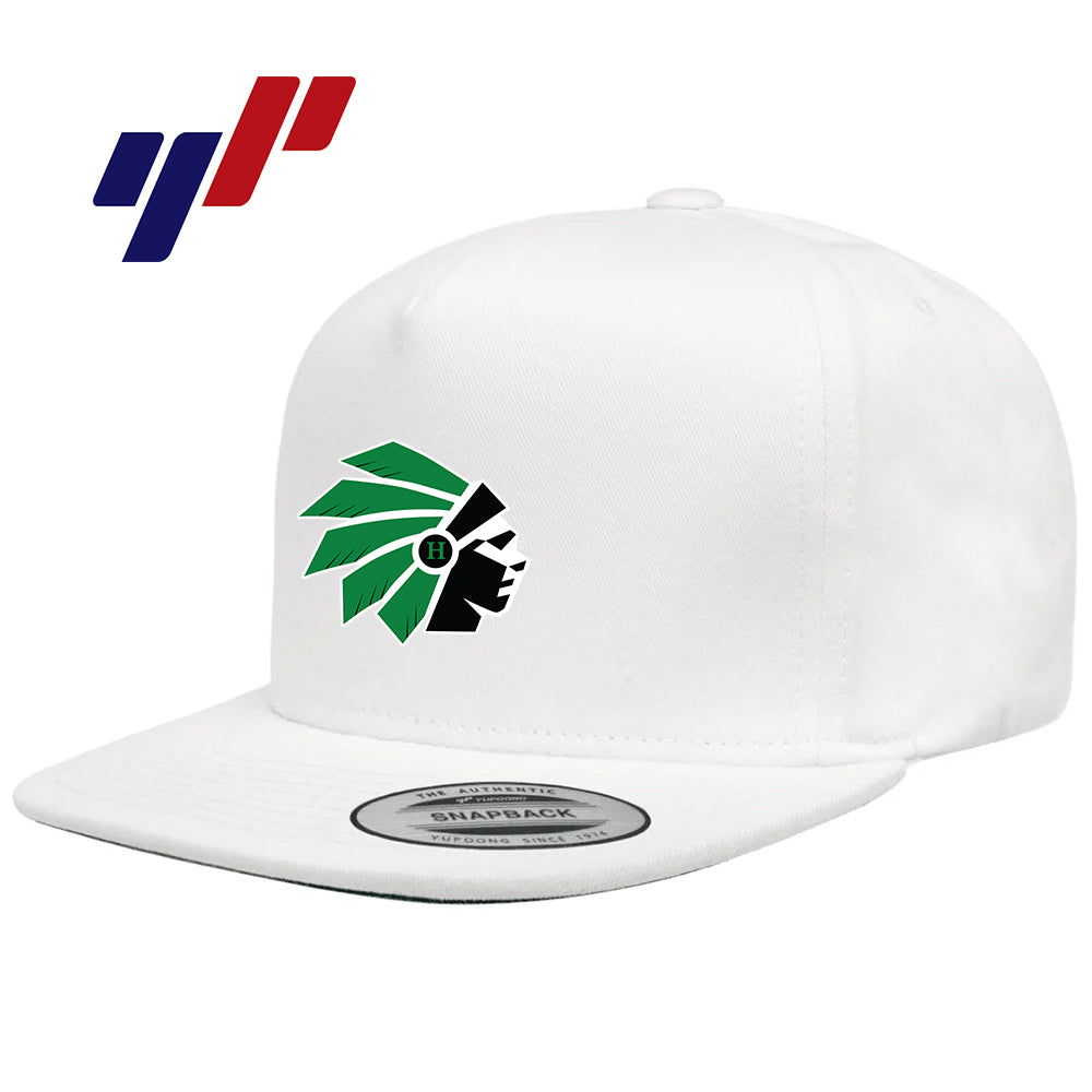 Yupoong Y6007 Adult 5-Panel Cotton Twill Snapback Cap DTF PRINTED - Hopatcong Warriors Football & Cheer