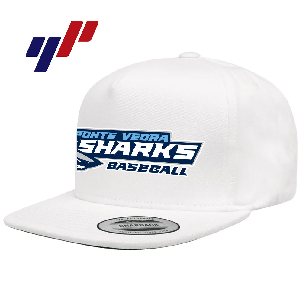 Yupoong Y6007 Adult 5-Panel Cotton Twill Snapback Cap - PV Sharks