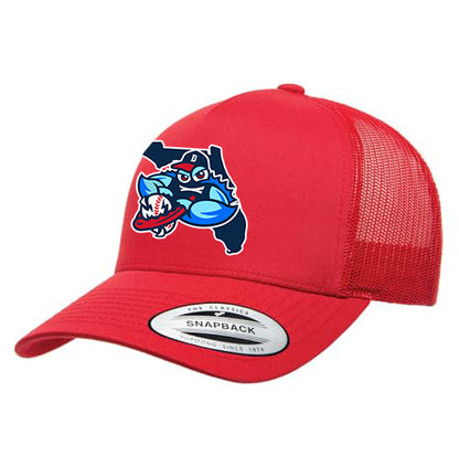 Yupoong 6506 Adult 5-Panel Retro Trucker Cap - FCA Blue Claws