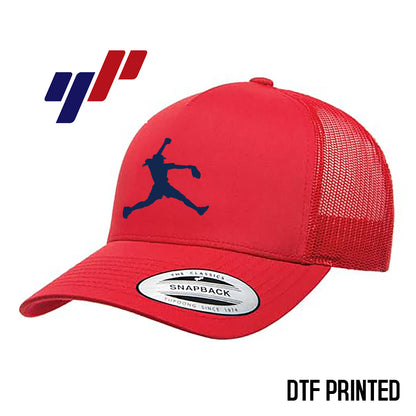 Yupoong 6506 Adult 5-Panel Retro Trucker Cap DTF PRINTED- KY Rockers Softball
