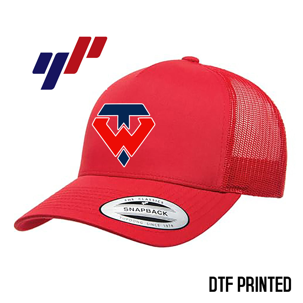 Yupoong 6506 Adult 5-Panel Retro Trucker Cap DTF PRINTED- Tampa Warriors Baseball