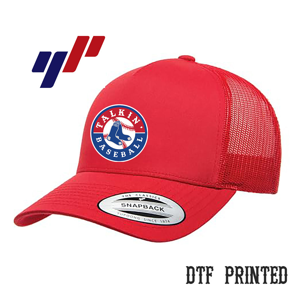 Yupoong 6506 Adult 5-Panel Retro Trucker Cap DTF PRINTED- Talkin' Baseball