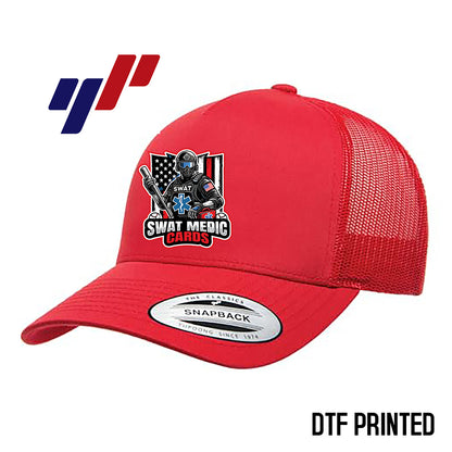Yupoong 6506 Adult 5-Panel Retro Trucker Cap DTF PRINTED- Swat Medic Cards