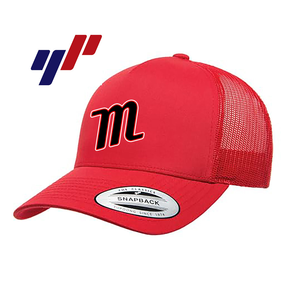 Yupoong 6506 Adult 5-Panel Retro Trucker Cap - SYA Mets "M" Logo