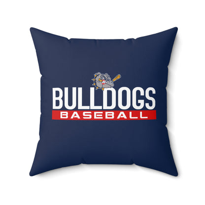 Spun Polyester Square Pillow Bloomingdale Bulldogs Baseball