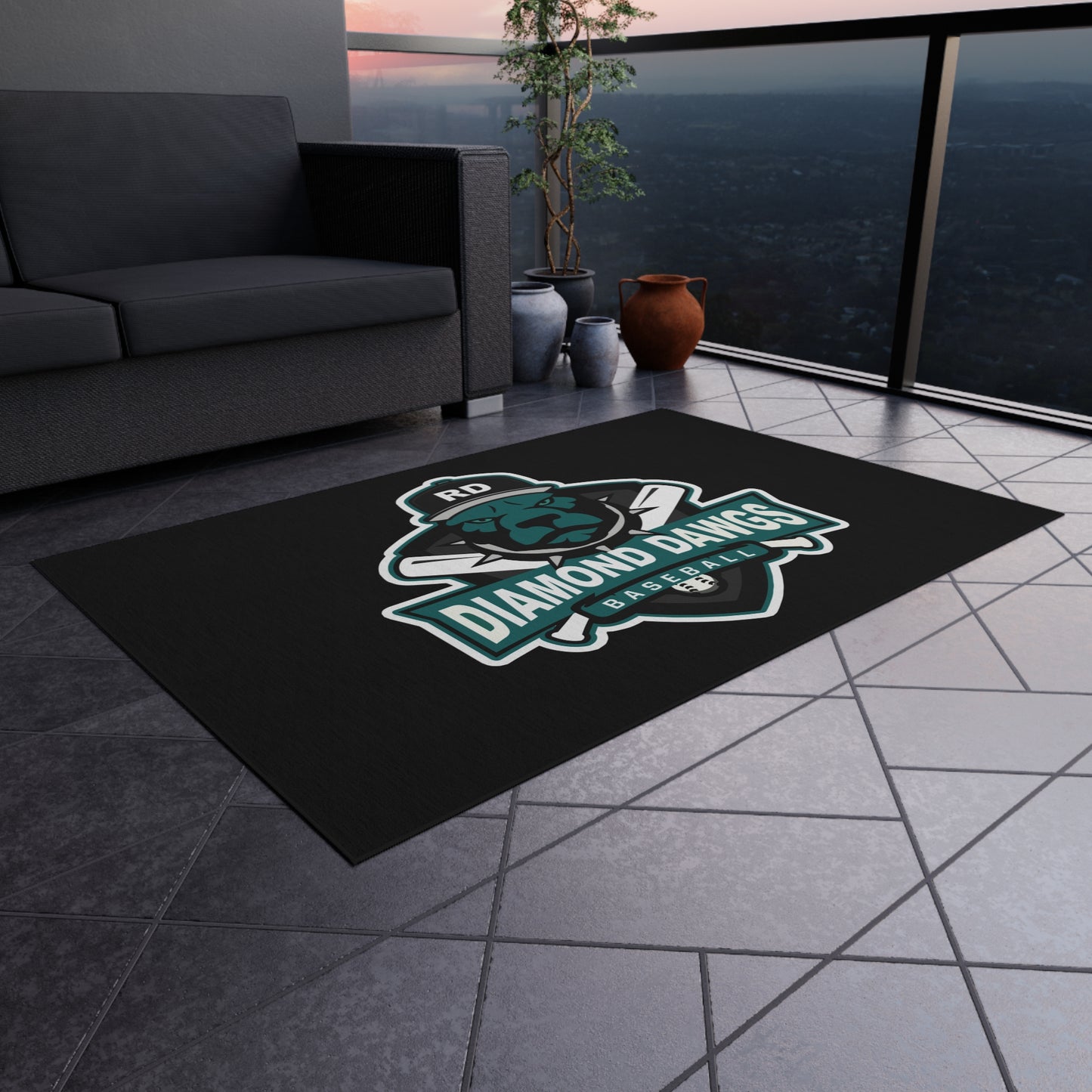 Outdoor Rug Diamond Dawgs Baseball