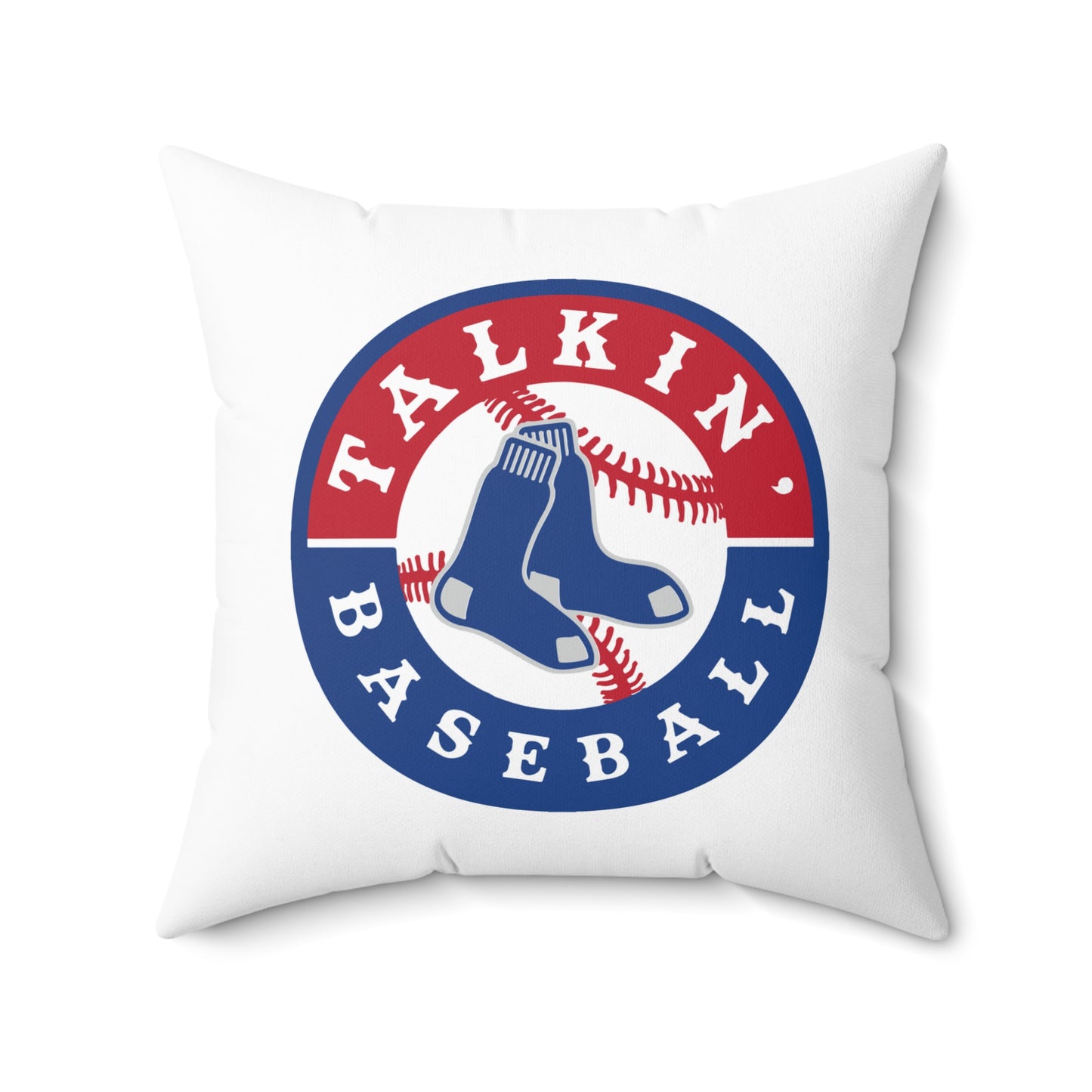 Spun Polyester Square Pillow Talkin' Baseball
