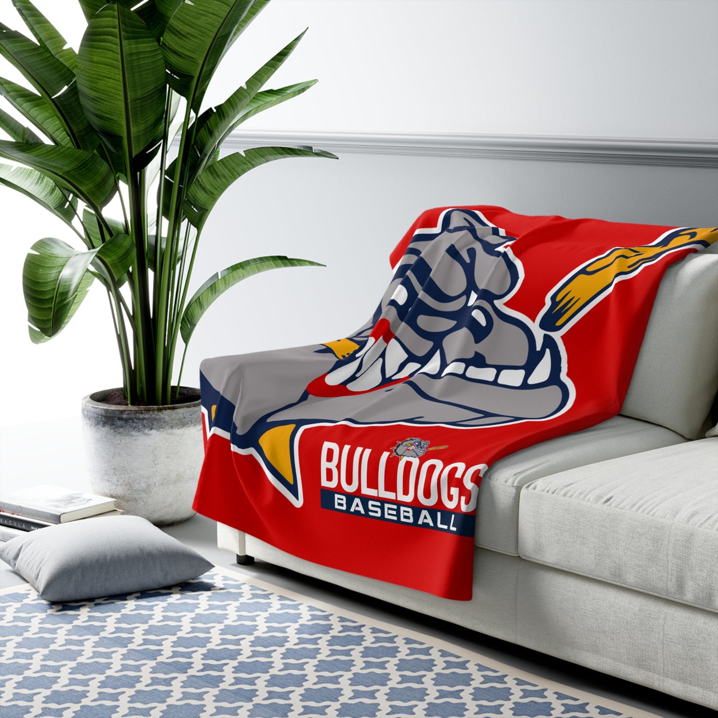 Sherpa Fleece Blanket Bloomingdale Bulldogs Baseball