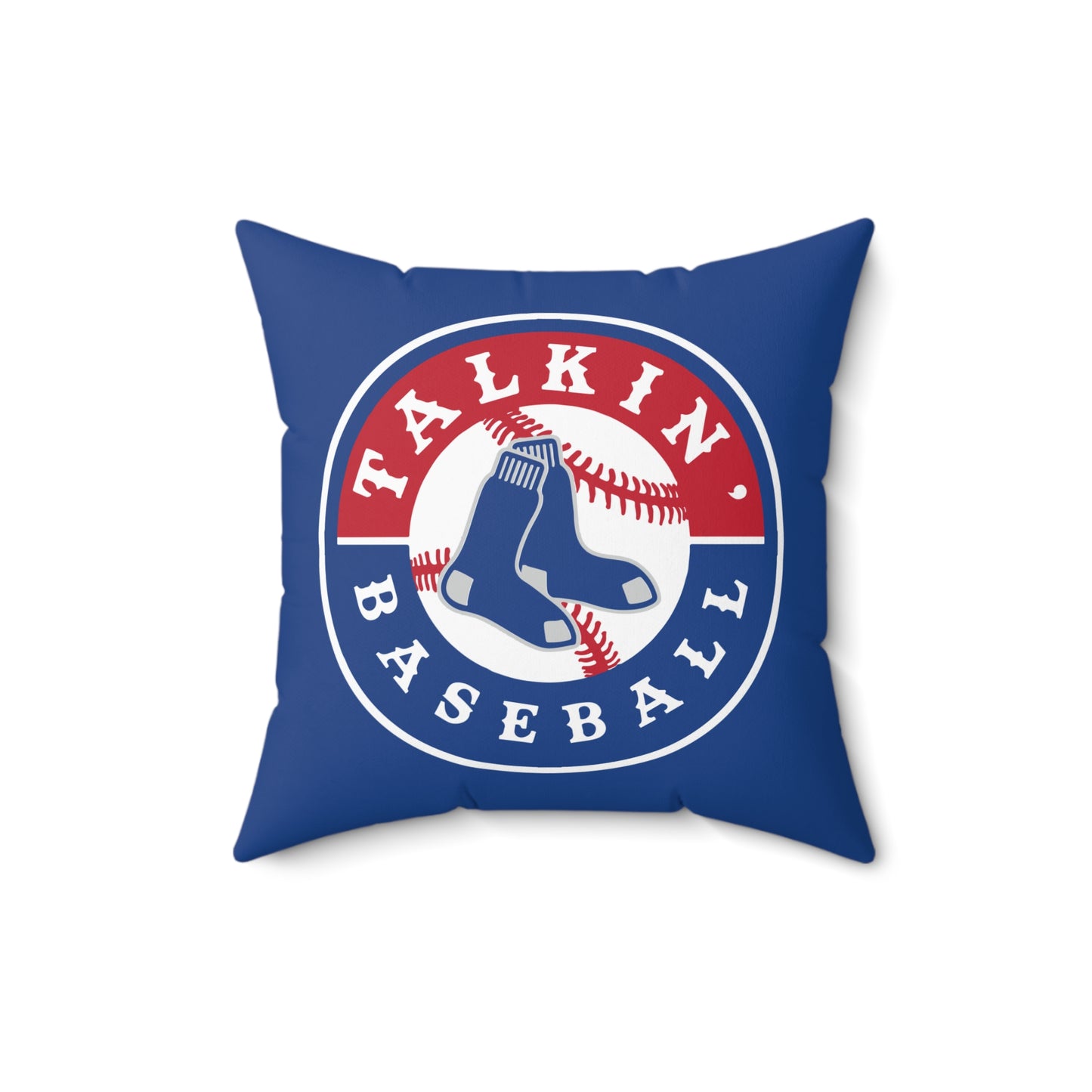 Spun Polyester Square Pillow Talkin' Baseball