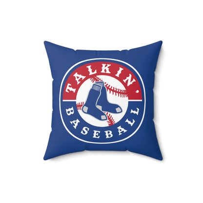 Spun Polyester Square Pillow Talkin' Baseball