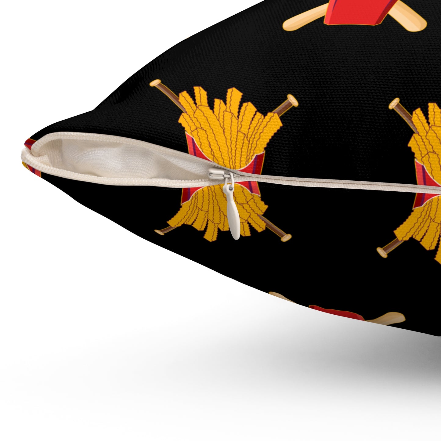 Spun Polyester Square Pillow Team Rally Fries