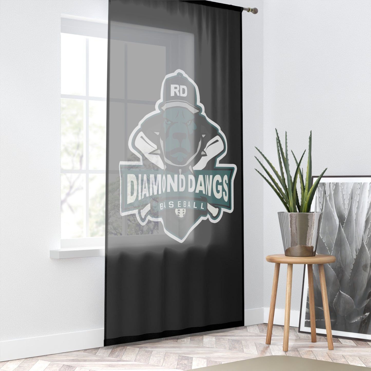 Window Curtain Diamond Dawgs Baseball