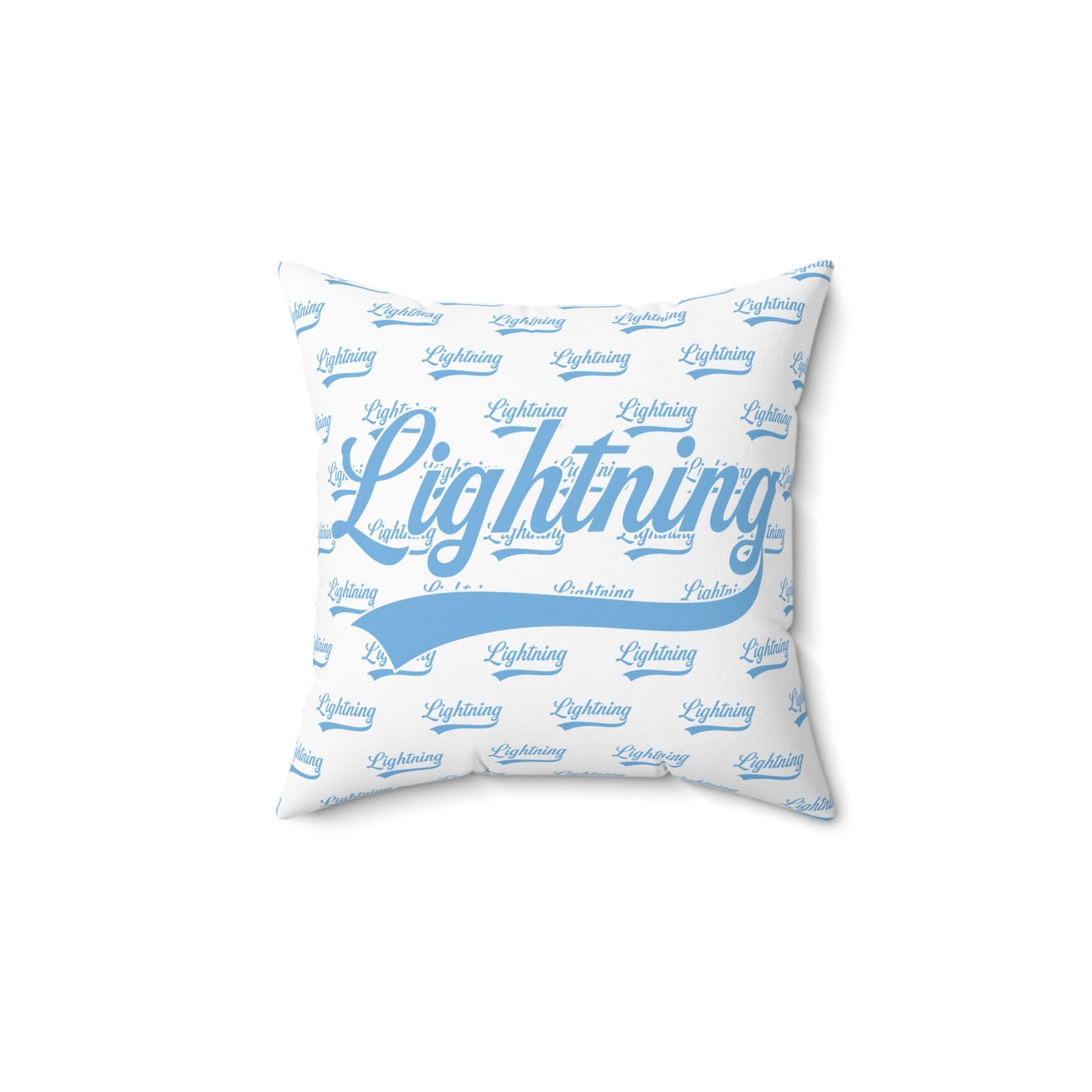 Spun Polyester Square Pillow Lightning Baseball