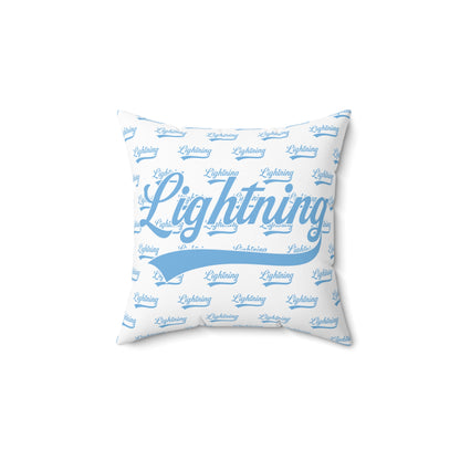 Spun Polyester Square Pillow Lightning Baseball