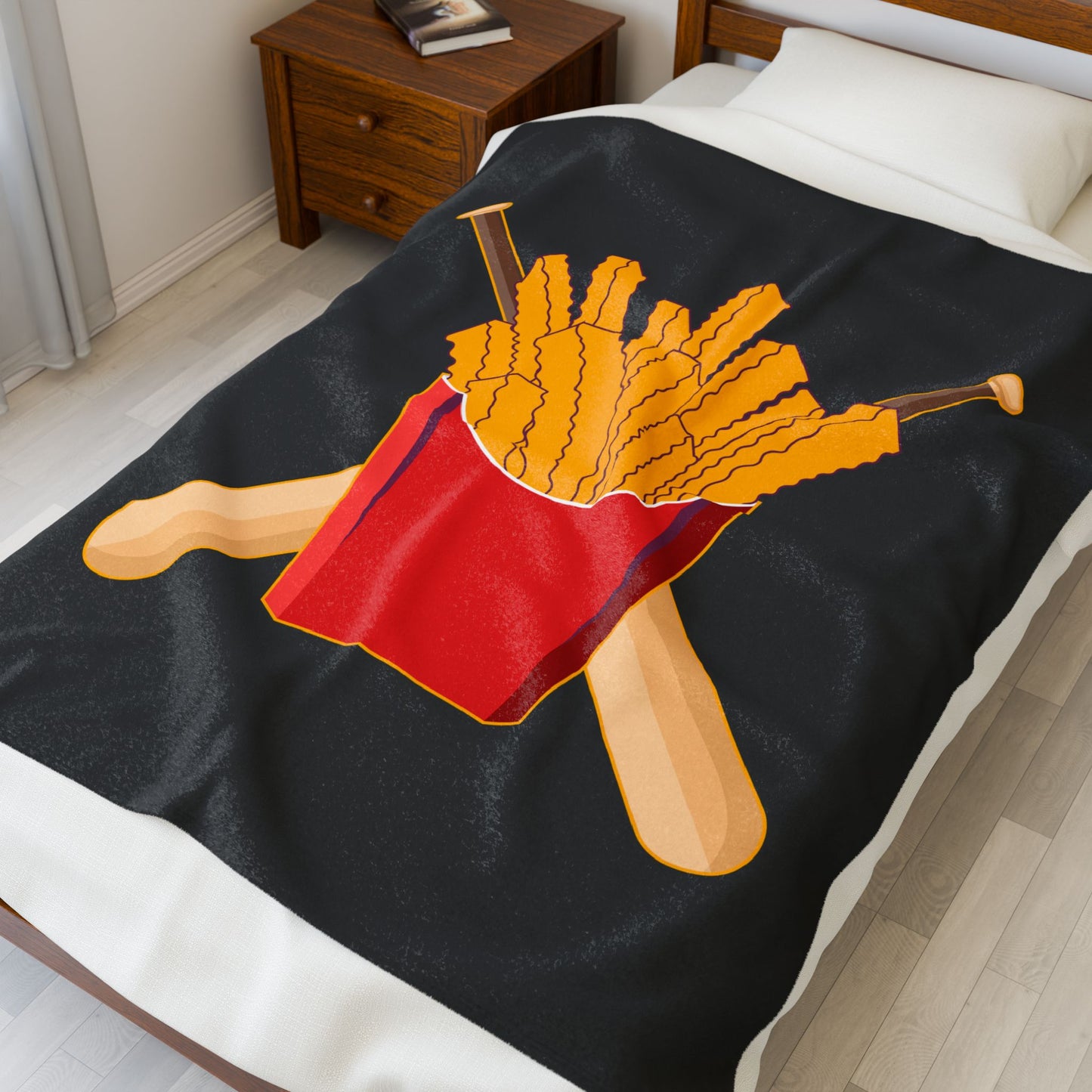 Velveteen Plush Blanket Team Rally Fries