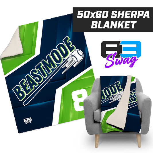 50”x60” Plush Sherpa Blanket - Arkansas Beastmode Baseball - 83Swag