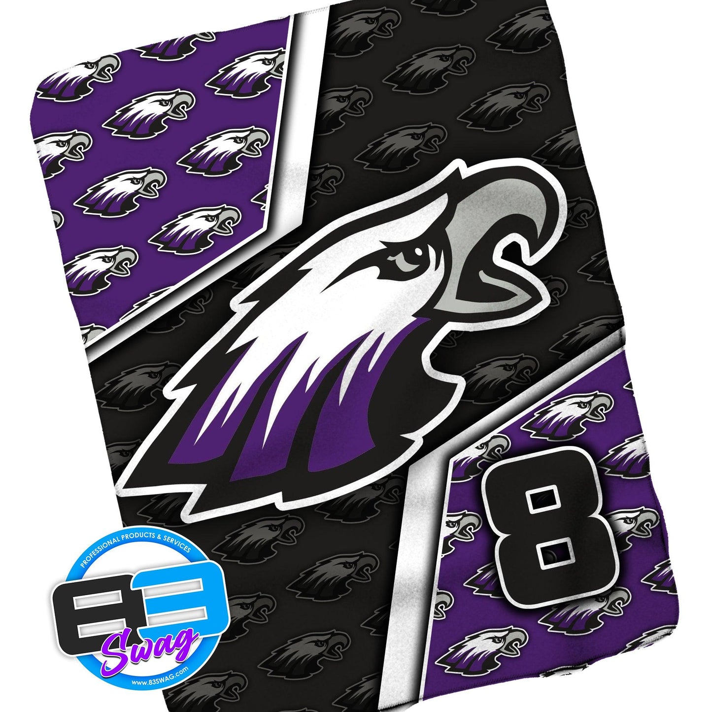 50”x60” Plush Sherpa Blanket - Bellmawr Purple Eagles Football - 83Swag