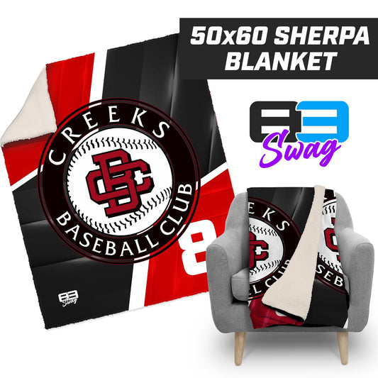 50”x60” Plush Sherpa Blanket - Creeks Baseball Club - 83Swag