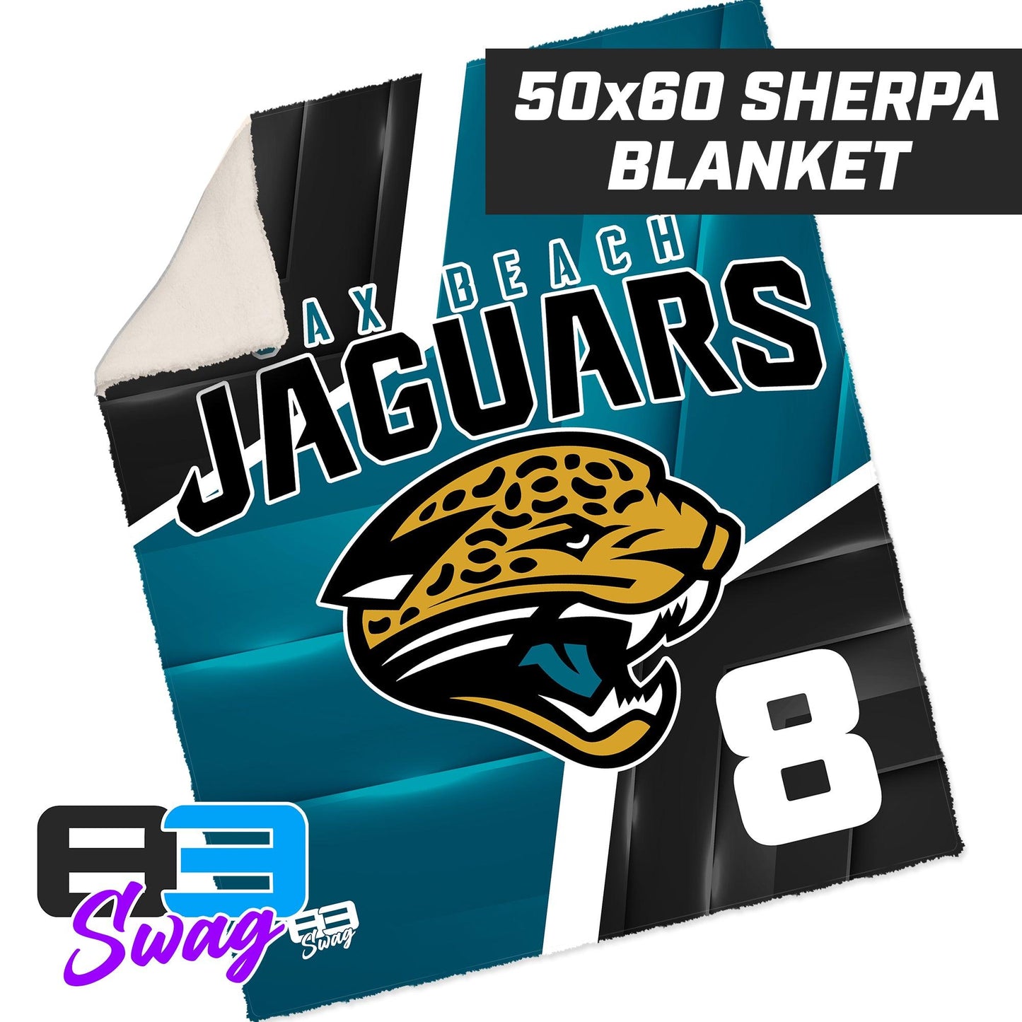 50”x60” Plush Sherpa Blanket - Jax Beach Jaguars Football - 83Swag