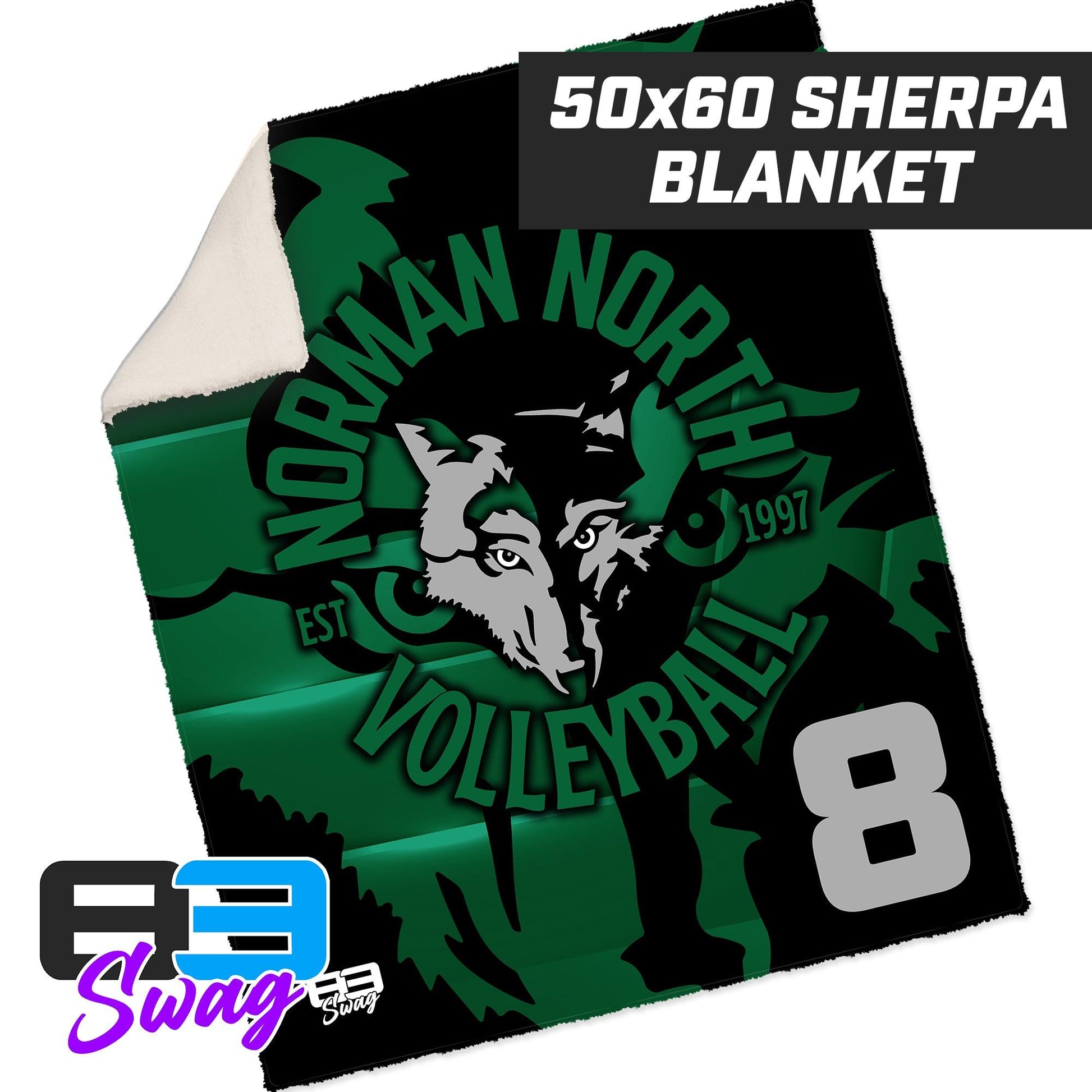 50”x60” Plush Sherpa Blanket - North Norman Volleyball - 83Swag