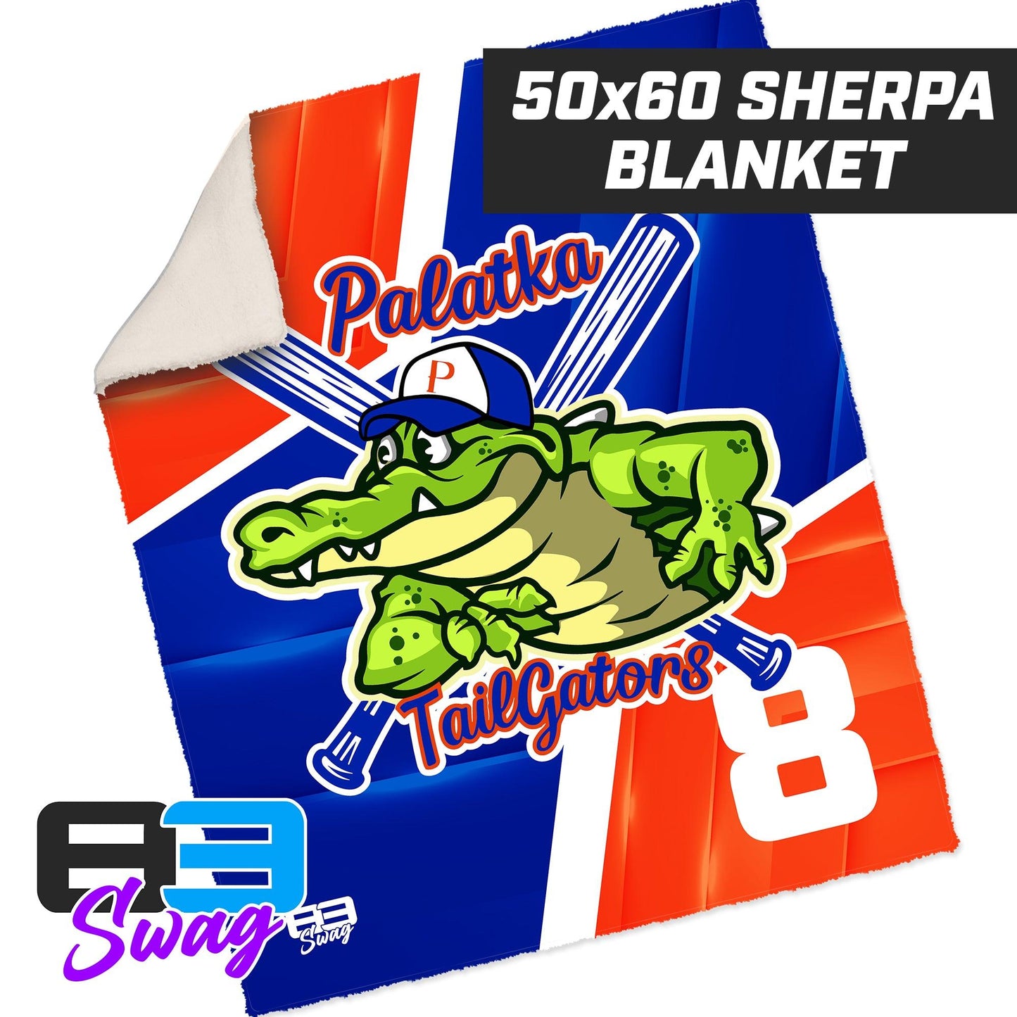 50”x60” Plush Sherpa Blanket - Palatka TailGators Baseball - 83Swag