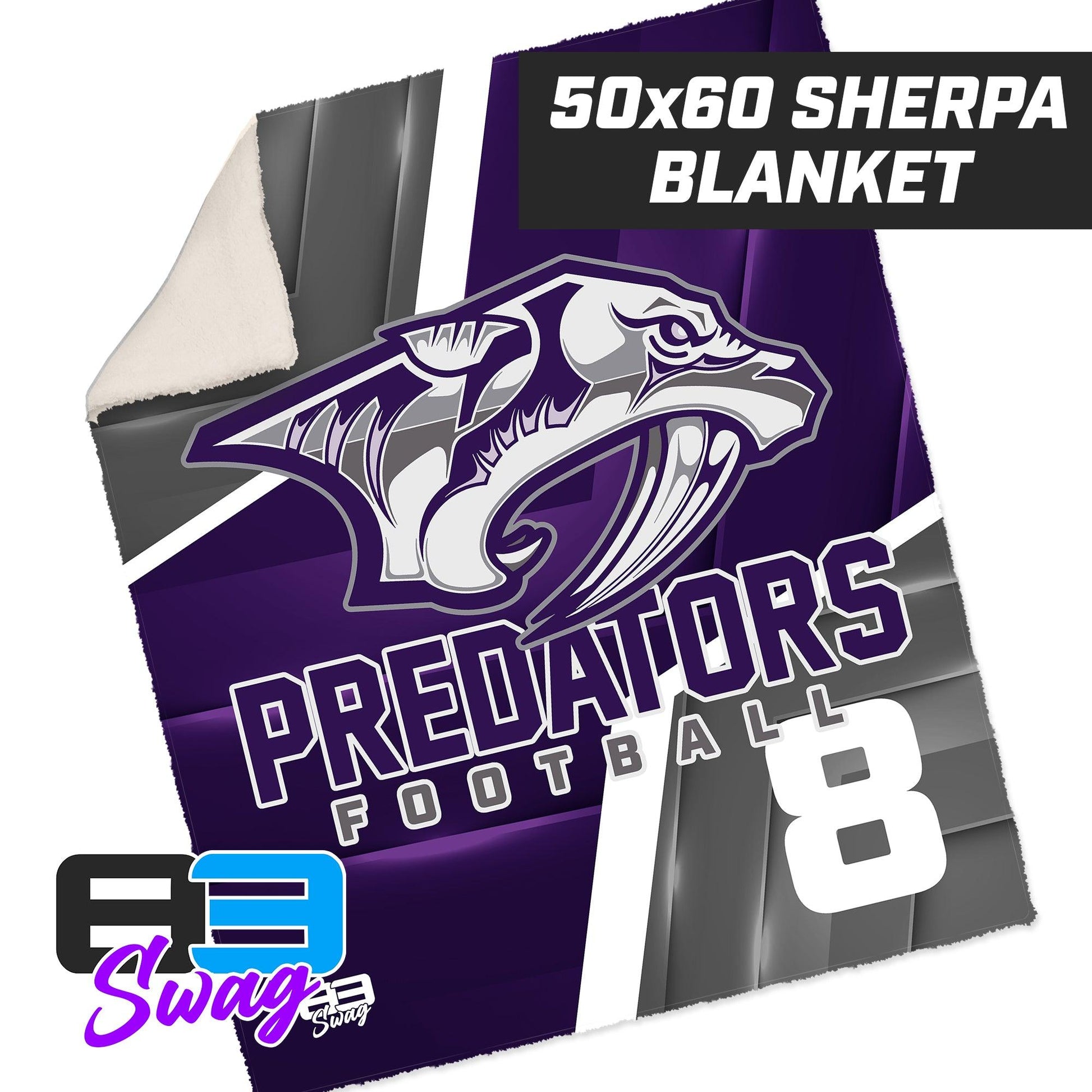 50”x60” Plush Sherpa Blanket - Predators Football - 83Swag