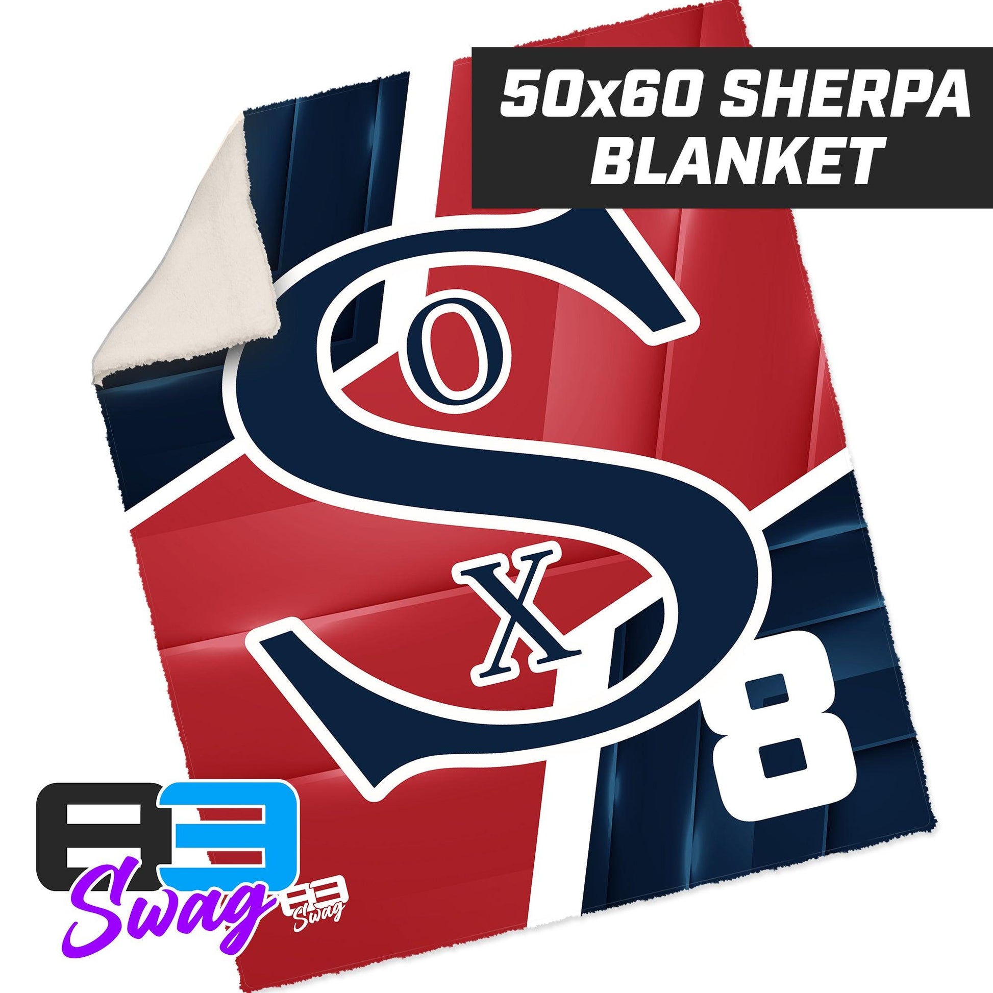 50”x60” Plush Sherpa Blanket - Red Sox Baseball - Wichita - 83Swag